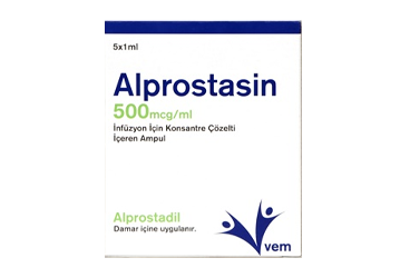 ALPROSTASIN 500 MCG/ML INF. ICIN KONSANTRE COZ. ICEREN 1 MLx5 AMPUL